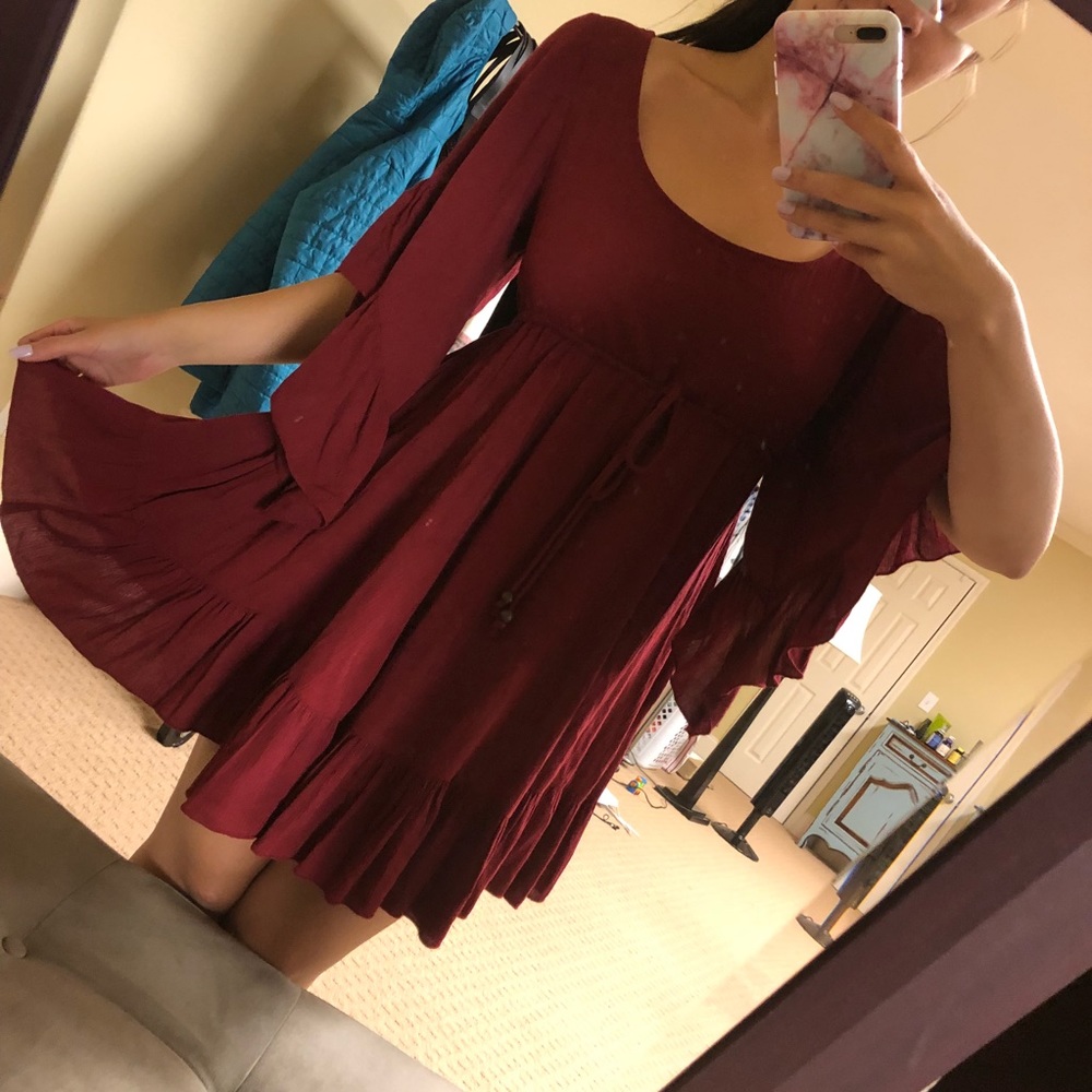 Red boho dress